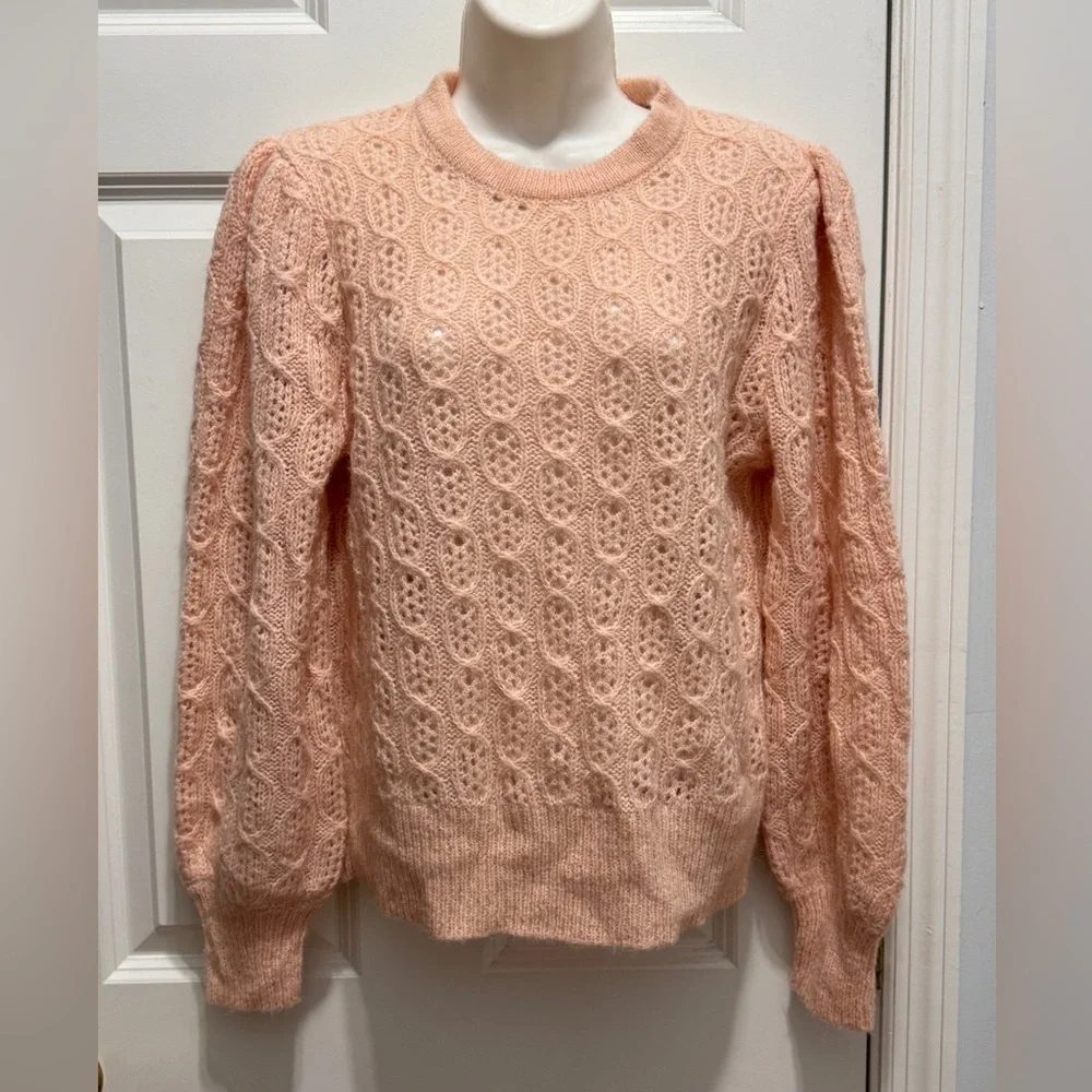 J.crew size small pink cable knit sweater
